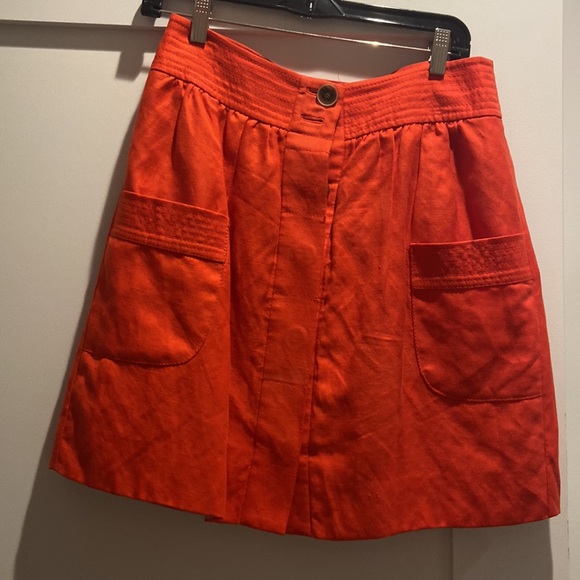 GUC linen blend J. Crew Doris pleated skirt mini size 4 - Picture 7 of 8